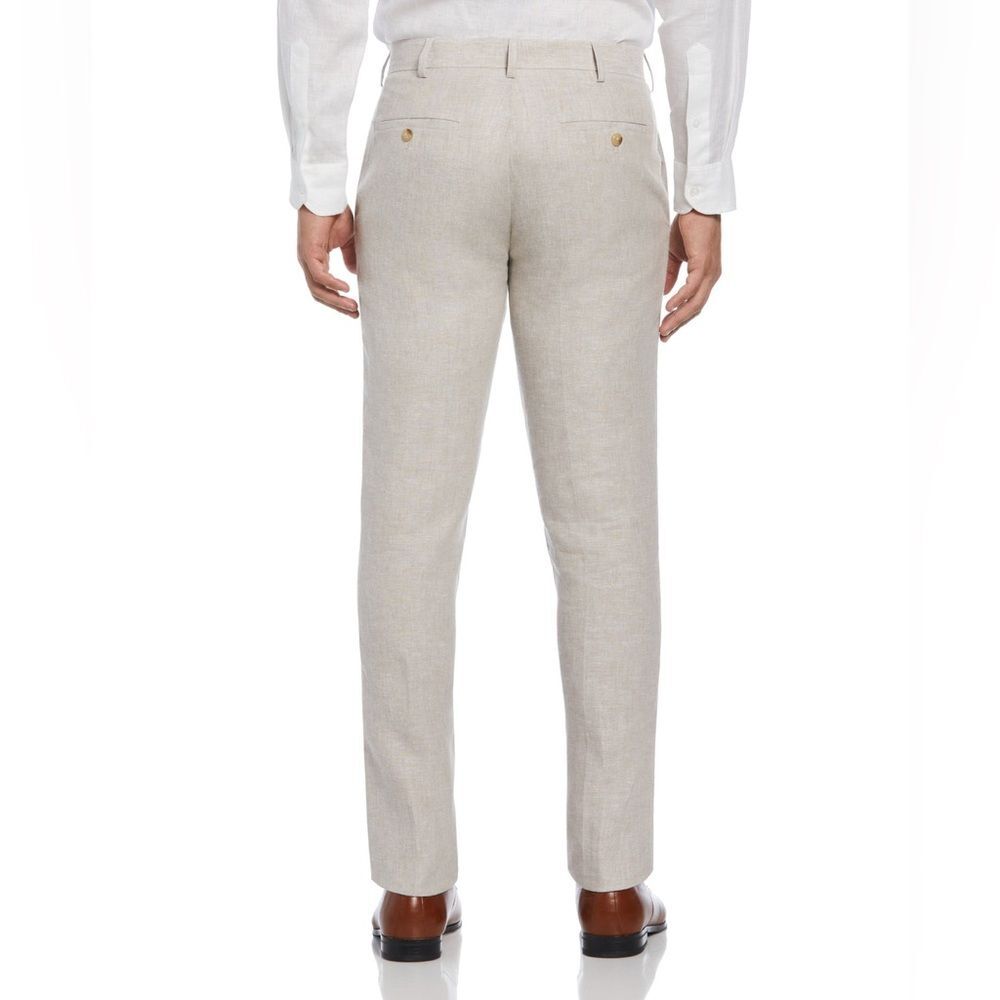 NWT Cubavera linen blend men’s flat front pants tan 30 32 - Picture 3 of 9